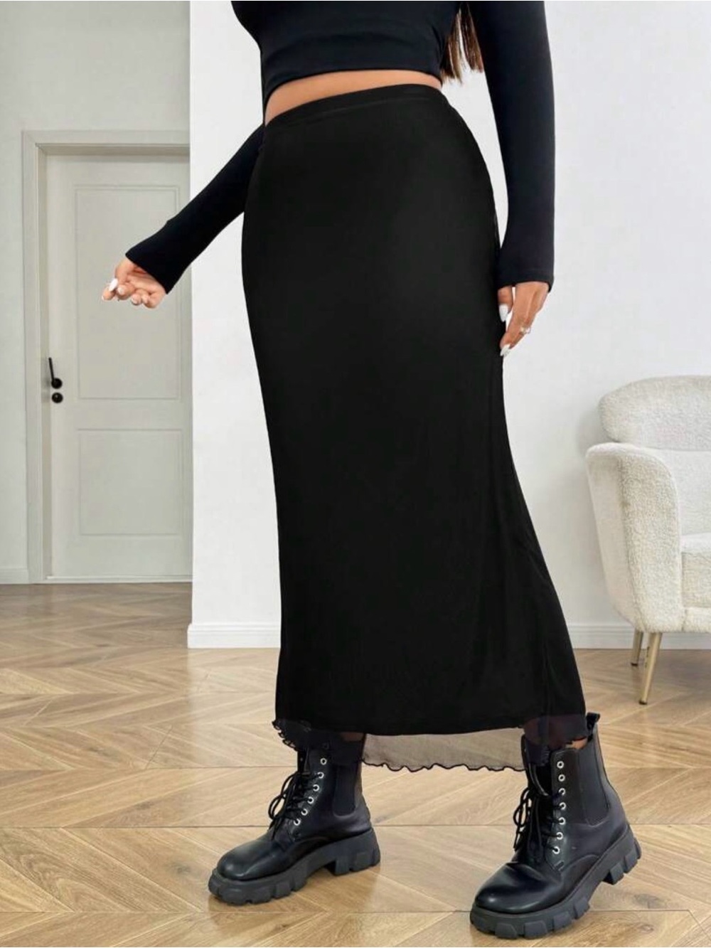 Women’s Black Maxi Skirt - Sleek High-Waist Style